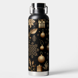 BOTELLA DE AGUA BLACK AND GOLD HOLIDAY CHRISTMAS ORNAMENTS