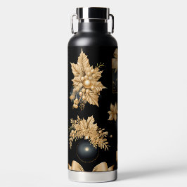 BOTELLA DE AGUA BLACK AND GOLD HOLIDAY CHRISTMAS ORNAMENTS