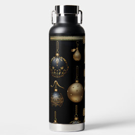 BOTELLA DE AGUA BLACK AND GOLD HOLIDAY CHRISTMAS ORNAMENTS