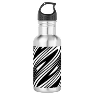 Botella De Agua black and white wavy seamless organic pattern