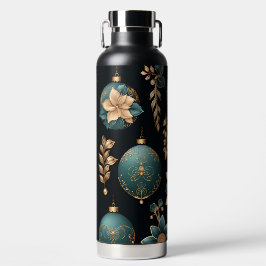 BOTELLA DE AGUA BLACK GOLD TEAL HOLIDAY CHRISTMAS ORNAMENTS