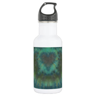 Botella De Agua Black Green Love Turtles Heare Tie Dye