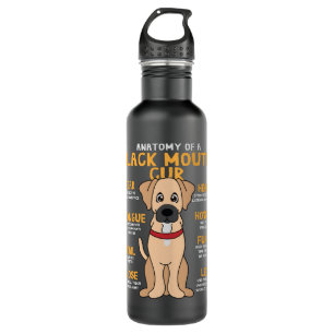Botella De Agua Black Mouth Cur Anatomía Graciosa Perro Mamá Papá 