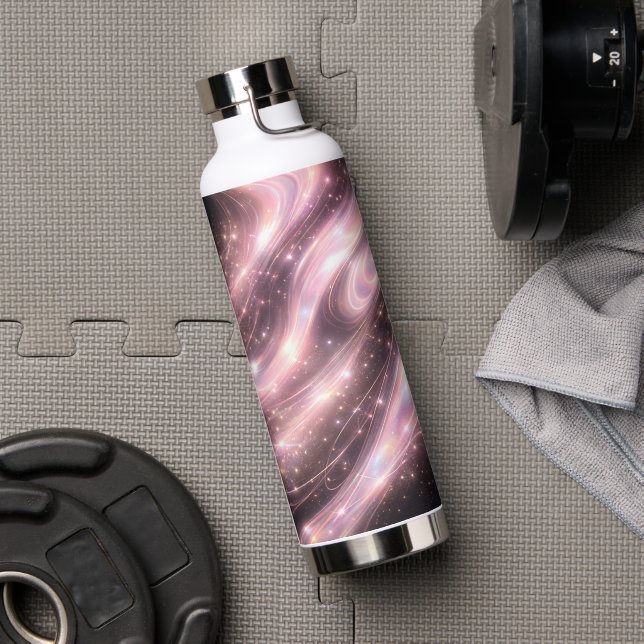 Botella De Agua Black & muted blush space patterns AI art  (Gimnasio (girado))