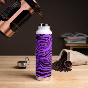 Botella de agua Black Purple Art Waves Elegir colo