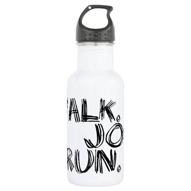 Botella De Agua BLACK WALK JOG RUN (fuente SCRIBBLE) (Anverso)