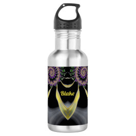 Botella De Agua ¡BLAKE ~ GLOSSY! ~Morado Verde Amarillo Negro 3D~