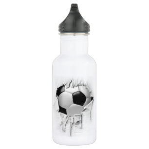 Botella de agua blanca del fútbol desgarrado