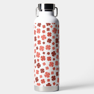 BOTELLA DE AGUA BLANCO CON TREBOL CELTICO IRLANDES ROJO