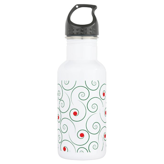 Botella De Agua Blanco de árbol de Navidad cursi (Anverso)