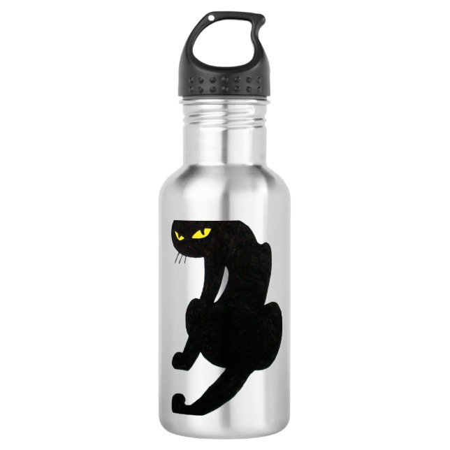 Botella De Agua Blanco de CAT NEGRO (Anverso)