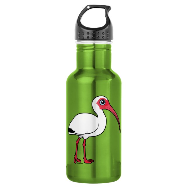 Botella De Agua Blanco Ibis de Birdorable (Anverso)