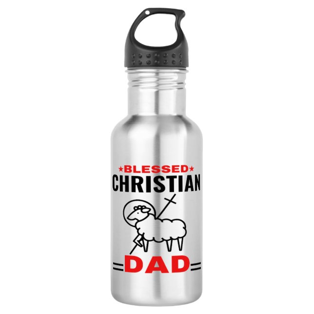 Botella De Agua Blessed Christian Dad Water Bottle (Anverso)