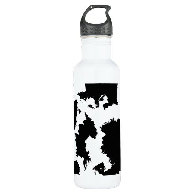Botella De Agua Blobs en blanco y negro (Anverso)