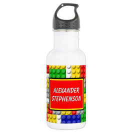 Botella De Agua Bloques de construcción escuela de niños con nombr