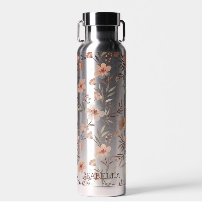 Botella De Agua Blossom Hydration - Personalized Boho Floral (Delantero)
