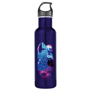 Botella De Agua Blue Beetle Retrowave City Lights