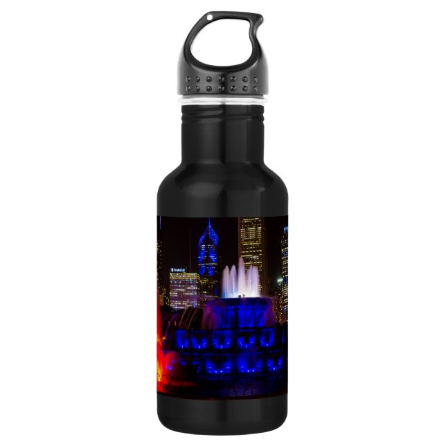 Botella De Agua Blue Buckingham Fountain Stainless Steless Water B (Anverso)