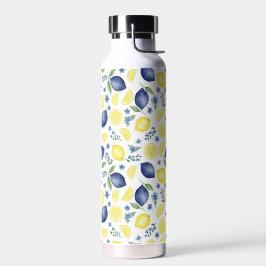 Botella De Agua Blue French Country Lemon Pattern 