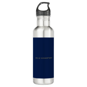 Botella De Agua Blue Gold Colours Profesional Trendy Plain Moderno
