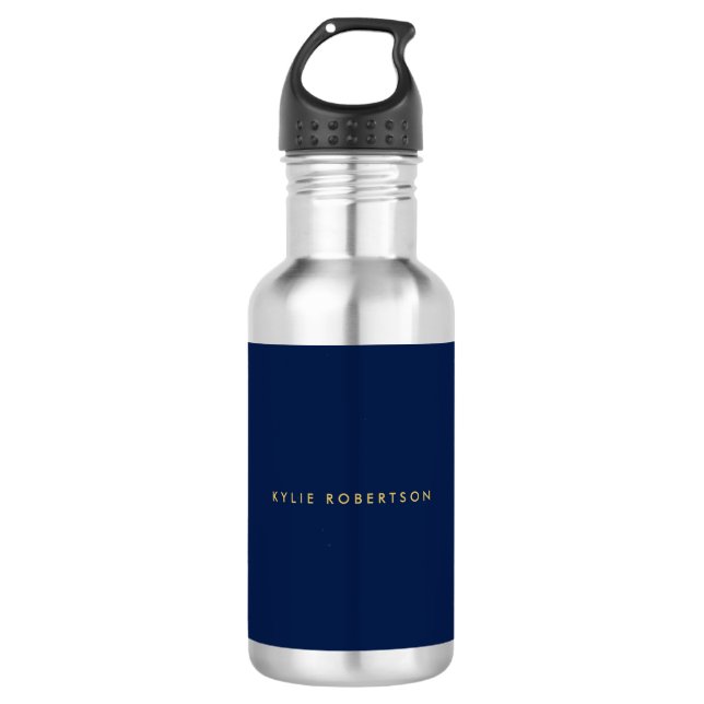Botella De Agua Blue Gold Colours Profesional Trendy Plain Moderno (Anverso)