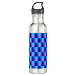 Botella De Agua Blue Metallic Abstract Basket Weave Elegant Moda