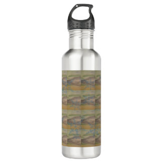 Botella De Agua Blue Snowflakes on the Seashore Water Bottle