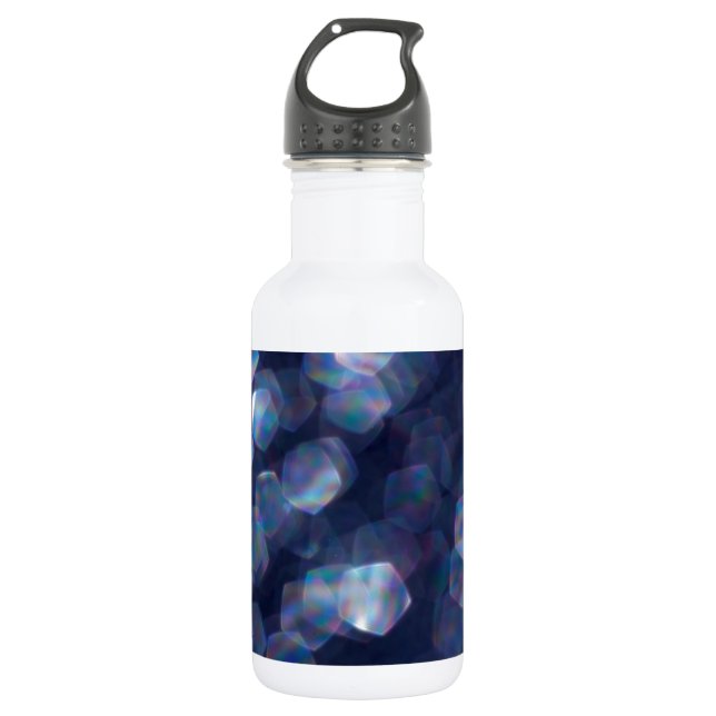Botella De Agua Blue Sparkle Bokeh Lights (Anverso)