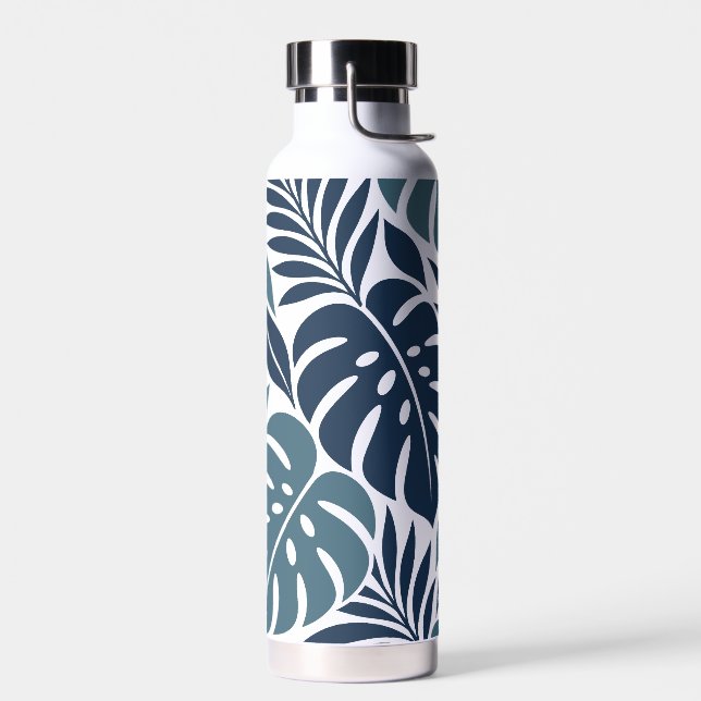 Botella De Agua Blue Tropical Leaf Wrap Pattern (Izquierdo)