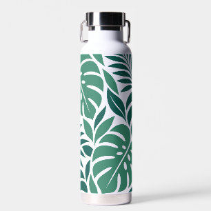 Botella De Agua Blue Tropical Leaf Wrap Pattern