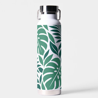 Botella De Agua Blue Tropical Leaf Wrap Pattern