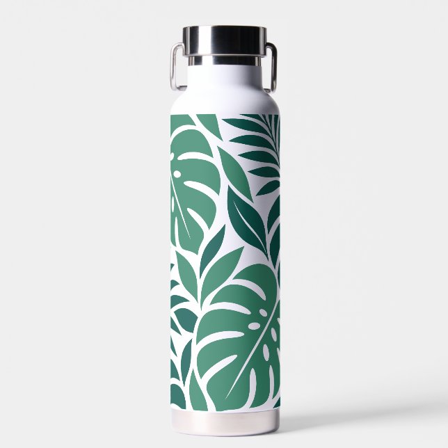 Botella De Agua Blue Tropical Leaf Wrap Pattern (Delantero)