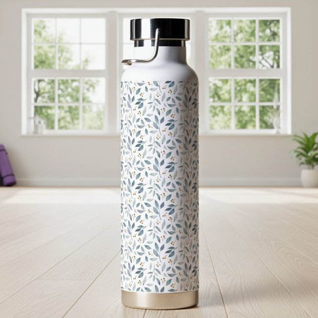 Botella De Agua Blue Watercolor Botanical Pattern  (Subido por el creador)