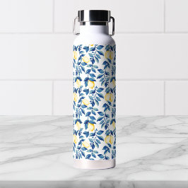 Botella De Agua Blue Watercolor Lemon