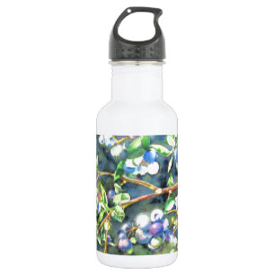 Botella De Agua Blueberries, fruta romántica