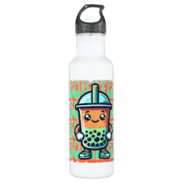 Botella De Agua Boba Bubble Tea Kawaii Cute Personalizado