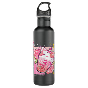 Botella De Agua Boba Tea Cat Bubble Tea Kawaii Anime Chica japonés