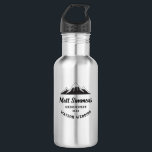 Botella De Agua Boda de montaña ruso Groomsman regalo Guay moderno<br><div class="desc">Regalo de Guay para sus comensales: Esta botella de agua de acero inoxidable con un moderno diseño rústico de cordillera,  su nombre personalizado y el año del boda,  así como los nombres del evento.</div>