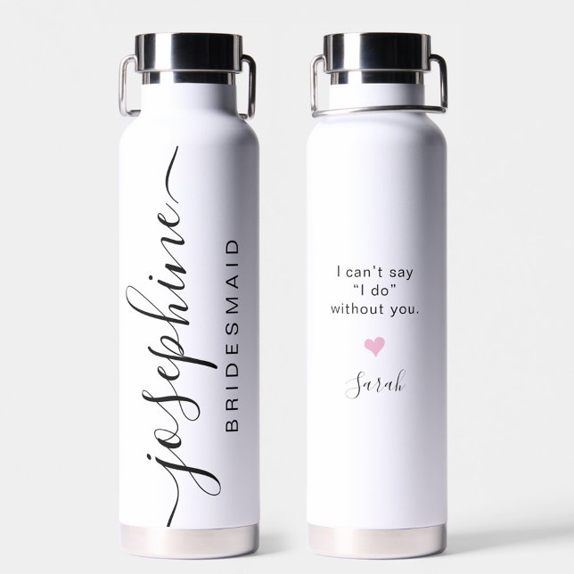Botella De Agua Boda de nombres de propuesta de dama de honor pers (Bridesmaid proposal personalized water bottle gift.)