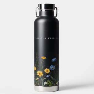 Botella De Agua Boda del prado de flor salvaje de primavera