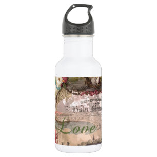 Botella De Agua Boda elegante vintage matrimonio antiguo vintage