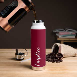 Botella De Agua Boda personalizada Cranberry Red Bridesmaid
