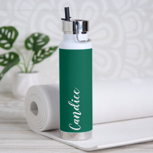 Botella De Agua Boda personalizada de Emerald Green