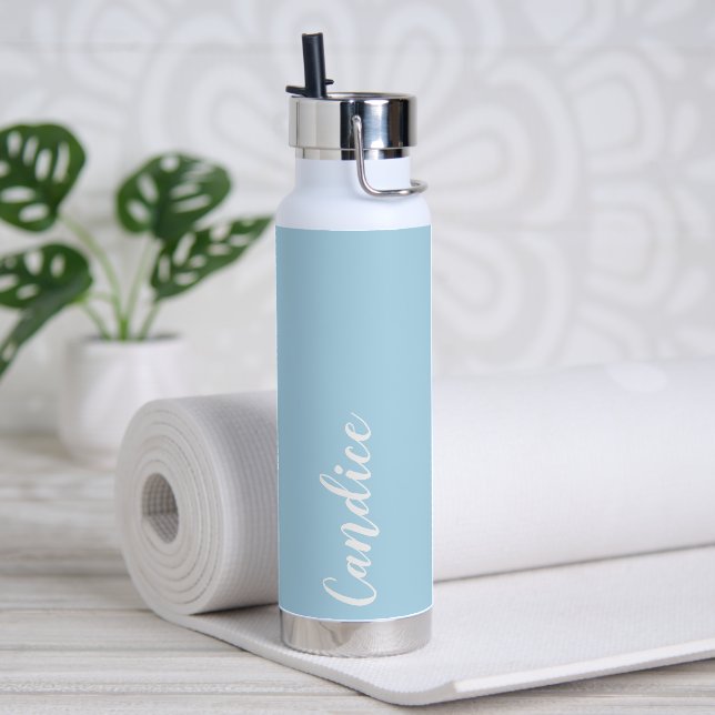 Botella De Agua Boda personalizada Light Blue (Yoga)
