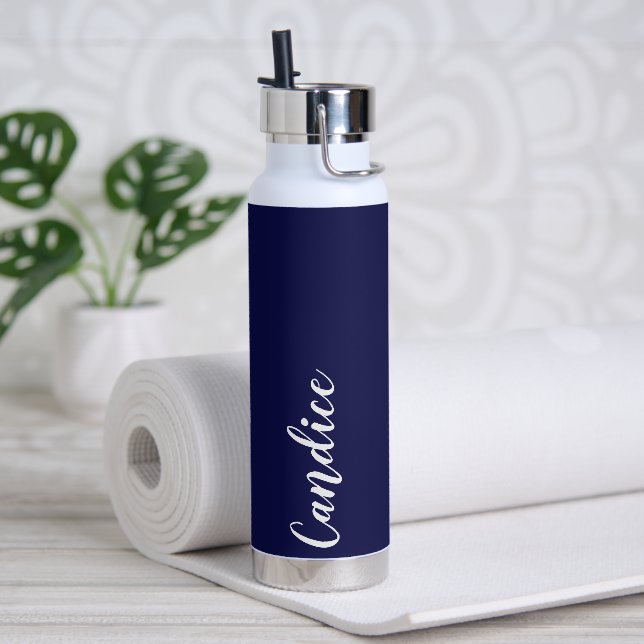 Botella De Agua Boda  personalizada Navy Blue (Yoga)