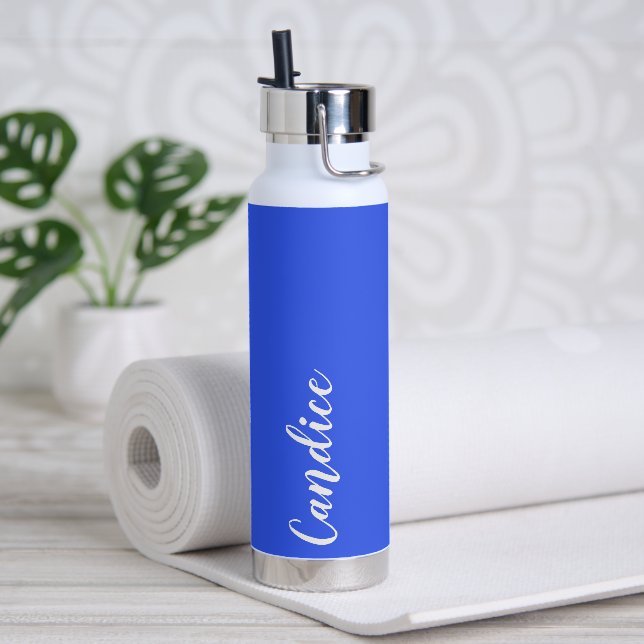 Botella De Agua Boda personalizada Royal Blue (Yoga)