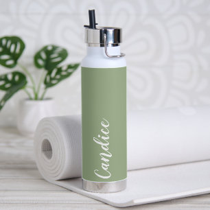 Botella De Agua Boda personalizada Sage Green