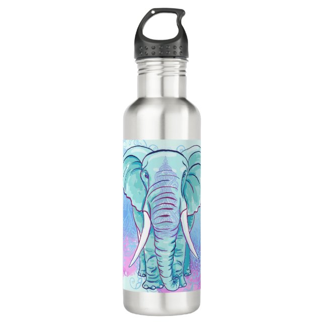 Botella De Agua Bohemio del elefante de la mandala (Anverso)
