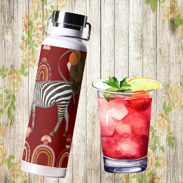 Botella De Agua Boho Bohemian Animals Rainbows arte moderno Zebras