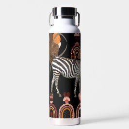 Botella De Agua Boho Bohemian Animals Rainbows arte moderno Zebras